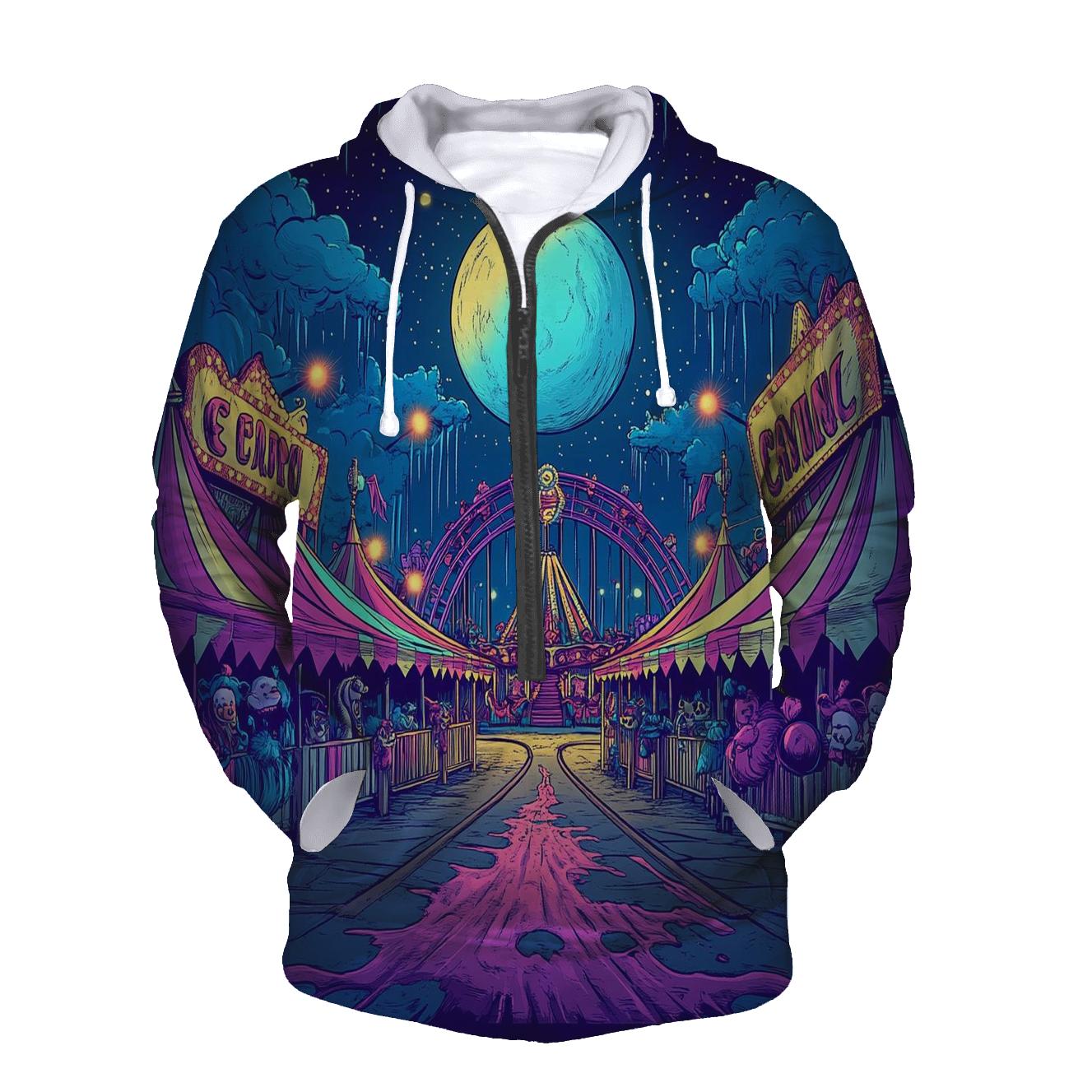 Midnight Cartoon Carnival lightweight hoodies