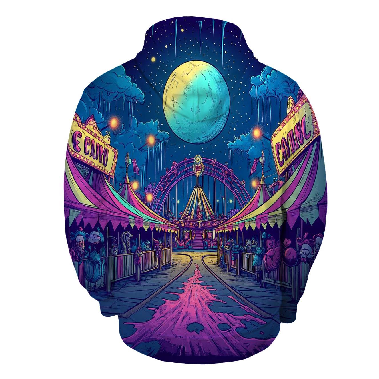 Midnight Cartoon Carnival lightweight hoodies