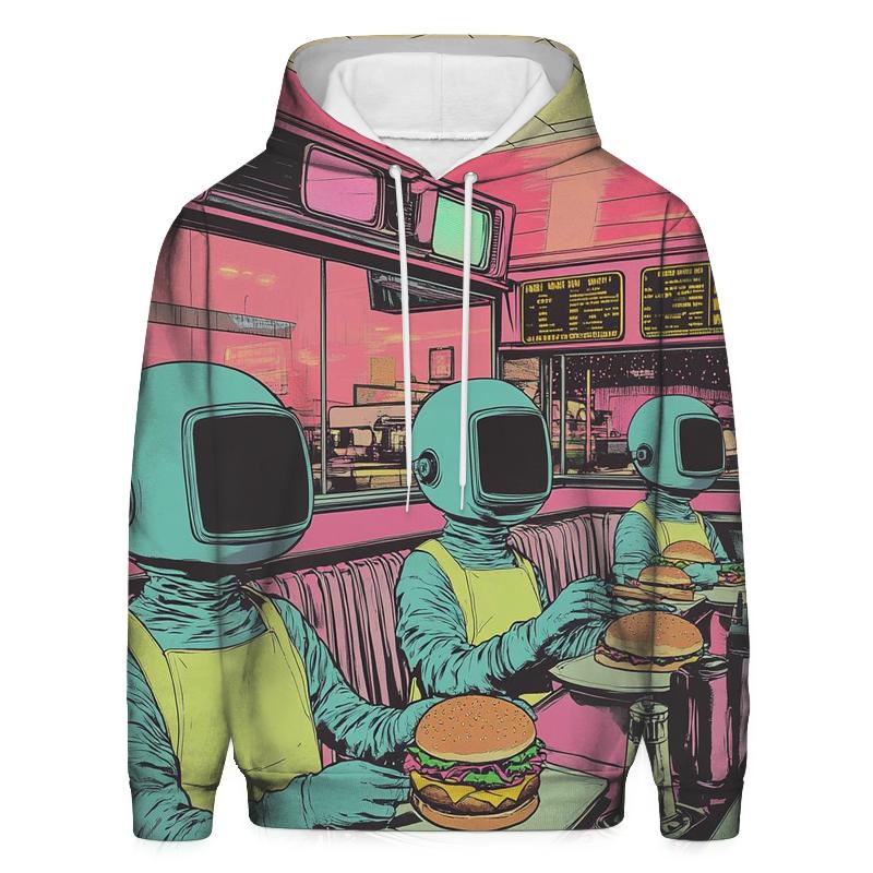 Galactic Cartoon Diner hoodies fashion