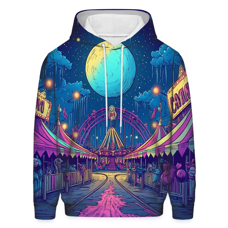Midnight Cartoon Carnival designer hoodies