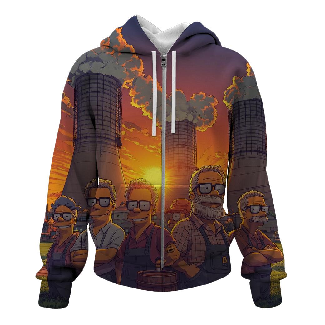 Sunset Power Plant Reunion designer hoodies