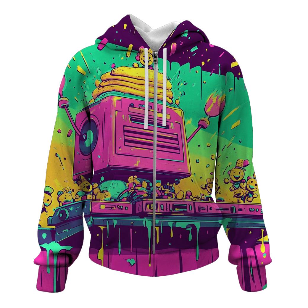 Neon Breakfast Beatdown premium hoodies