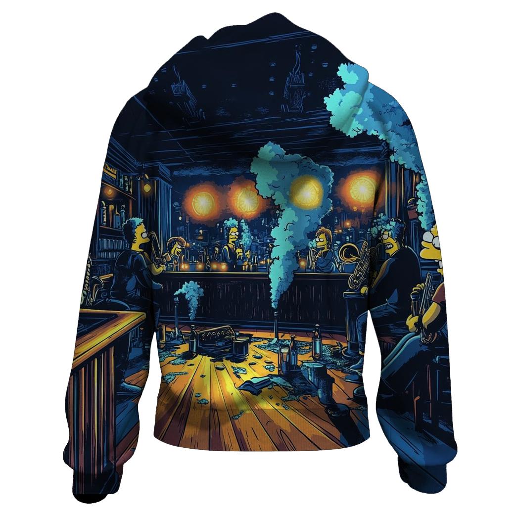 Moes Midnight Jazz Riot zip-up hoodies