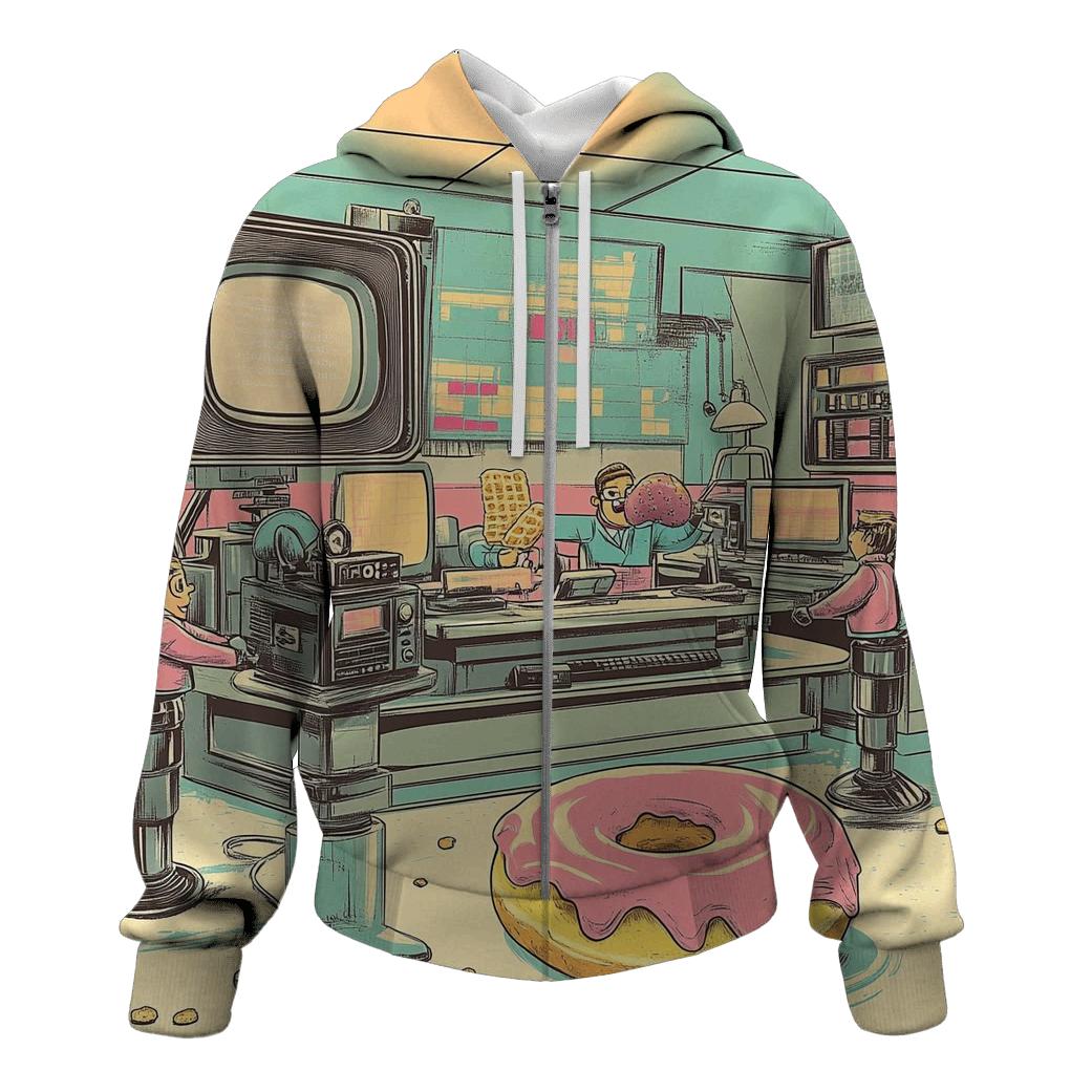 Breakfast Broadcast Brawl lightweight hoodies
