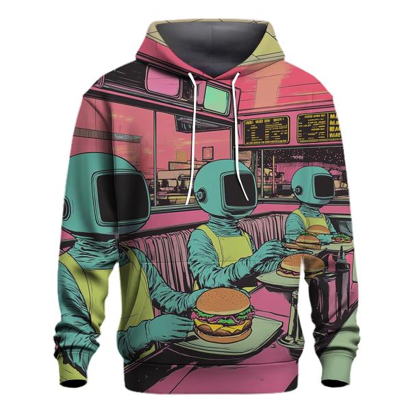 Galactic Cartoon Diner graphic hoodies