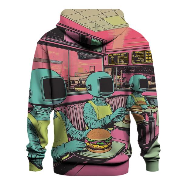Galactic Cartoon Diner graphic hoodies