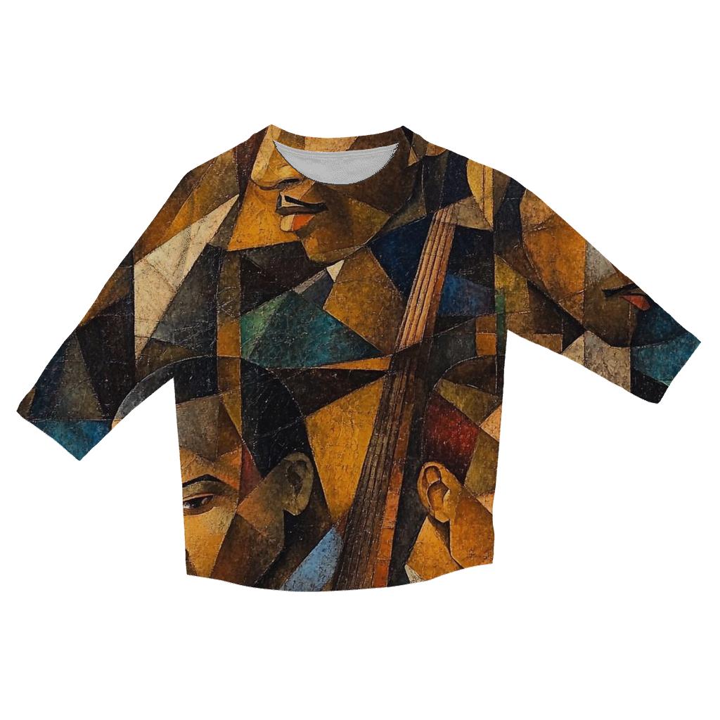 Picasso Inspired Abstract Musicians fashion 3/4 sleeve shirts