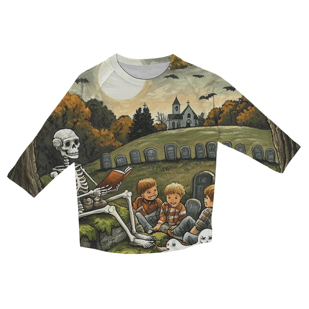 Moonlit Graveyard Tale Halloween custom 3/4 sleeve shirts