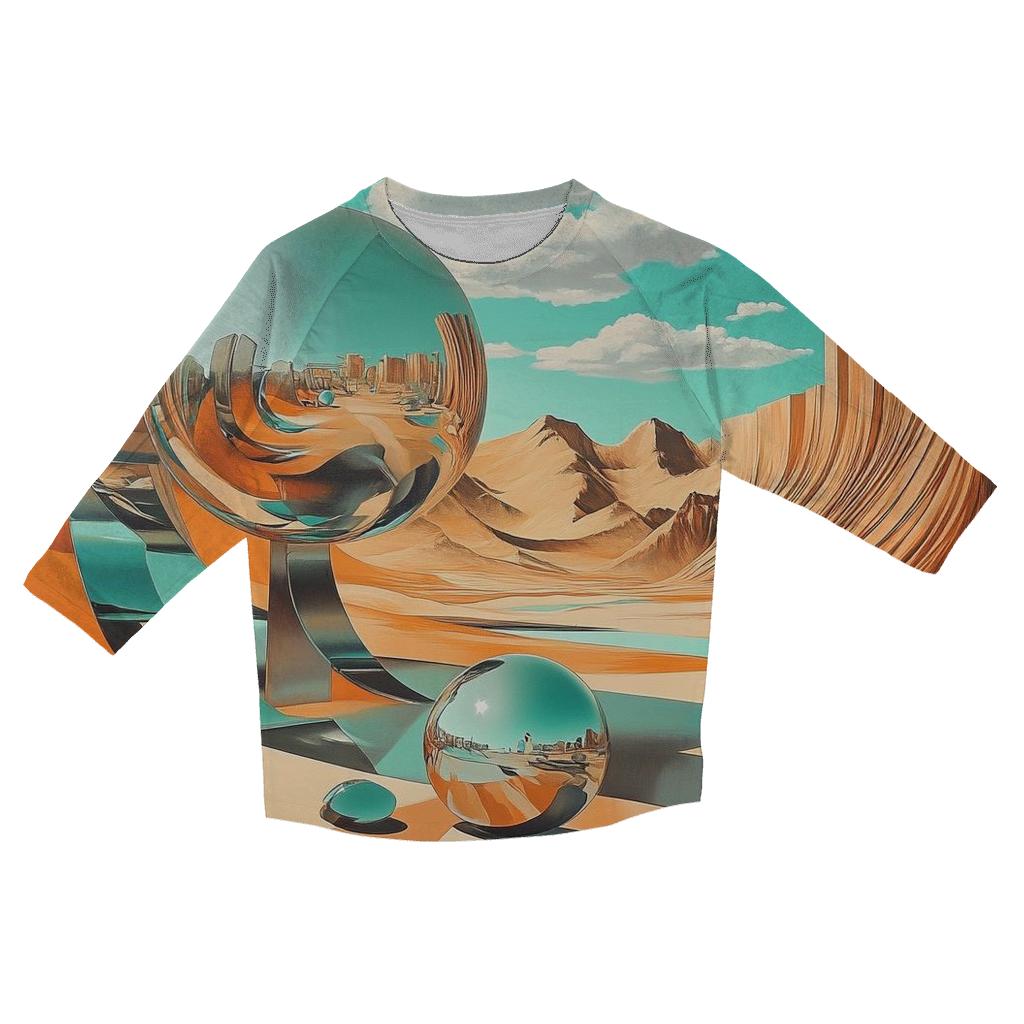 Dali Inspired Desert Dreams printed three quarter sleeve shirts