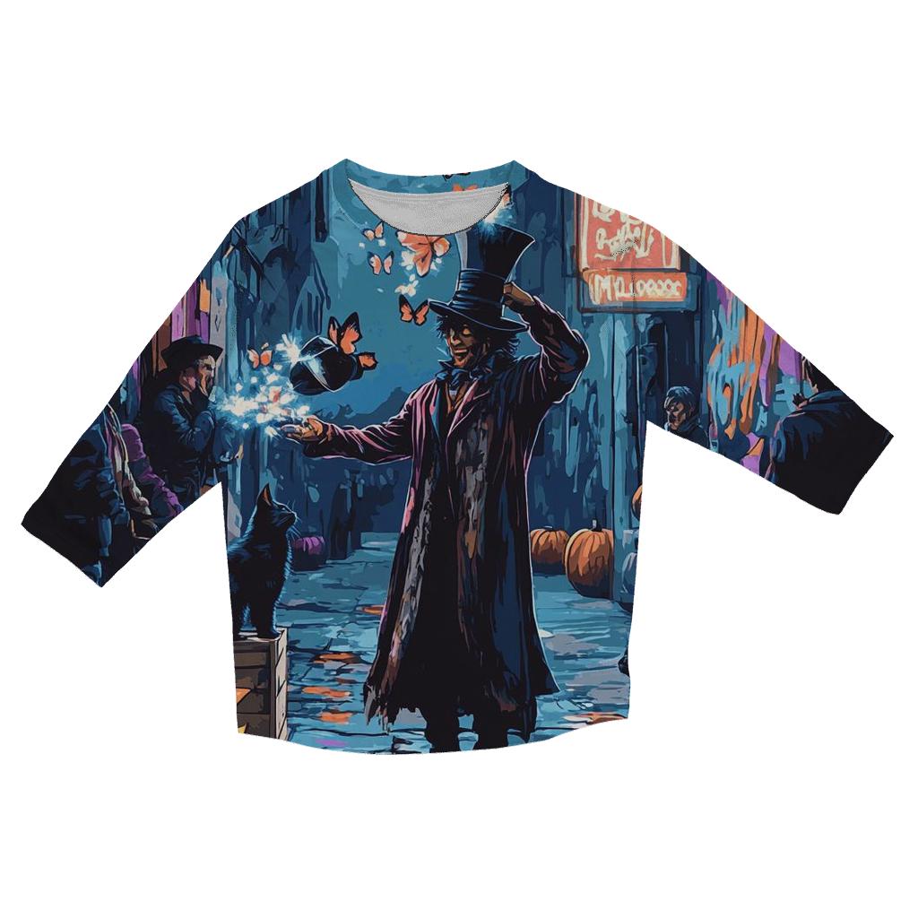 Street Magician In Haunted Alley trendy 3/4 sleeve tops