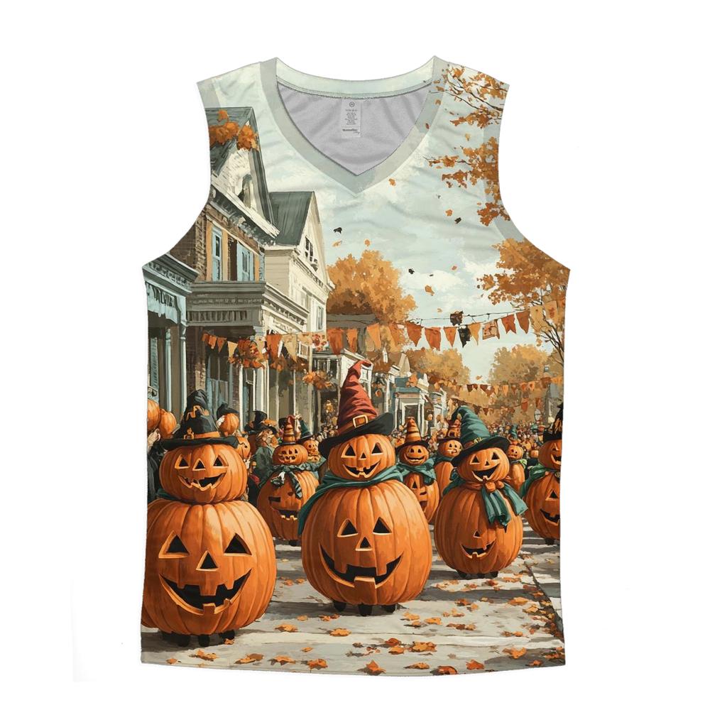 Pumpkin Parade On Main Spooky designer workout tanks