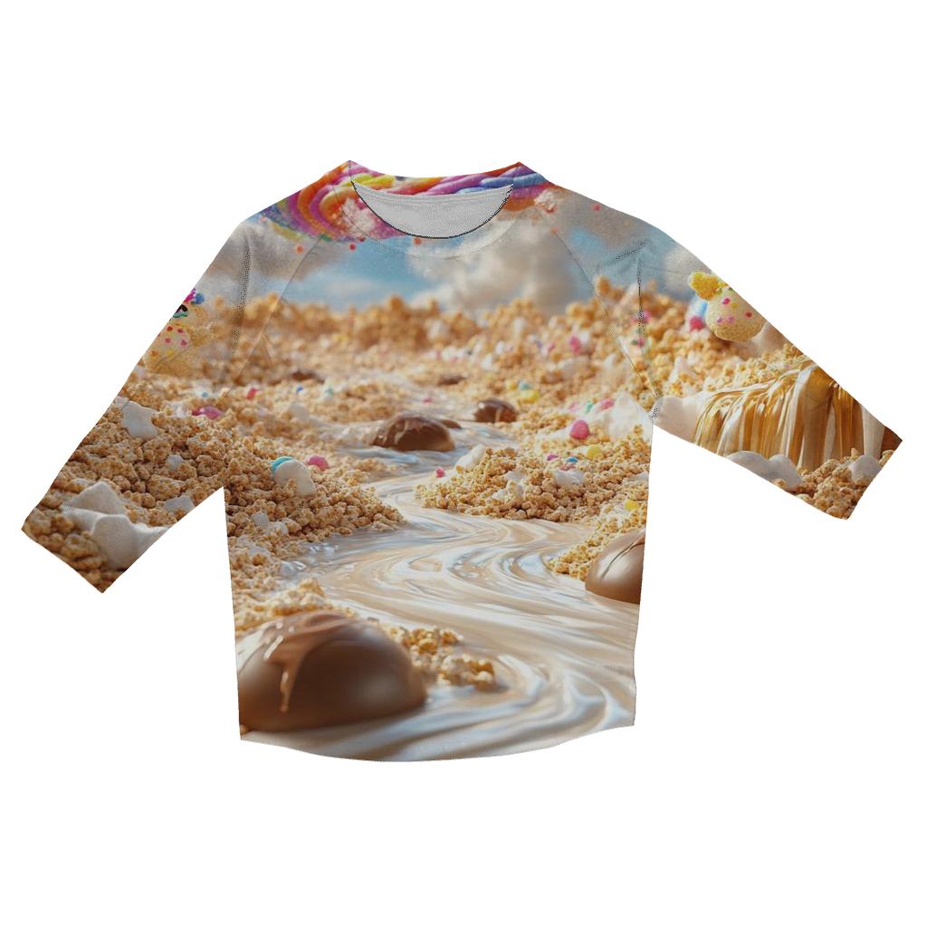 Sprinkle Storm Over Cereal Plains trendy 3/4 sleeve tops