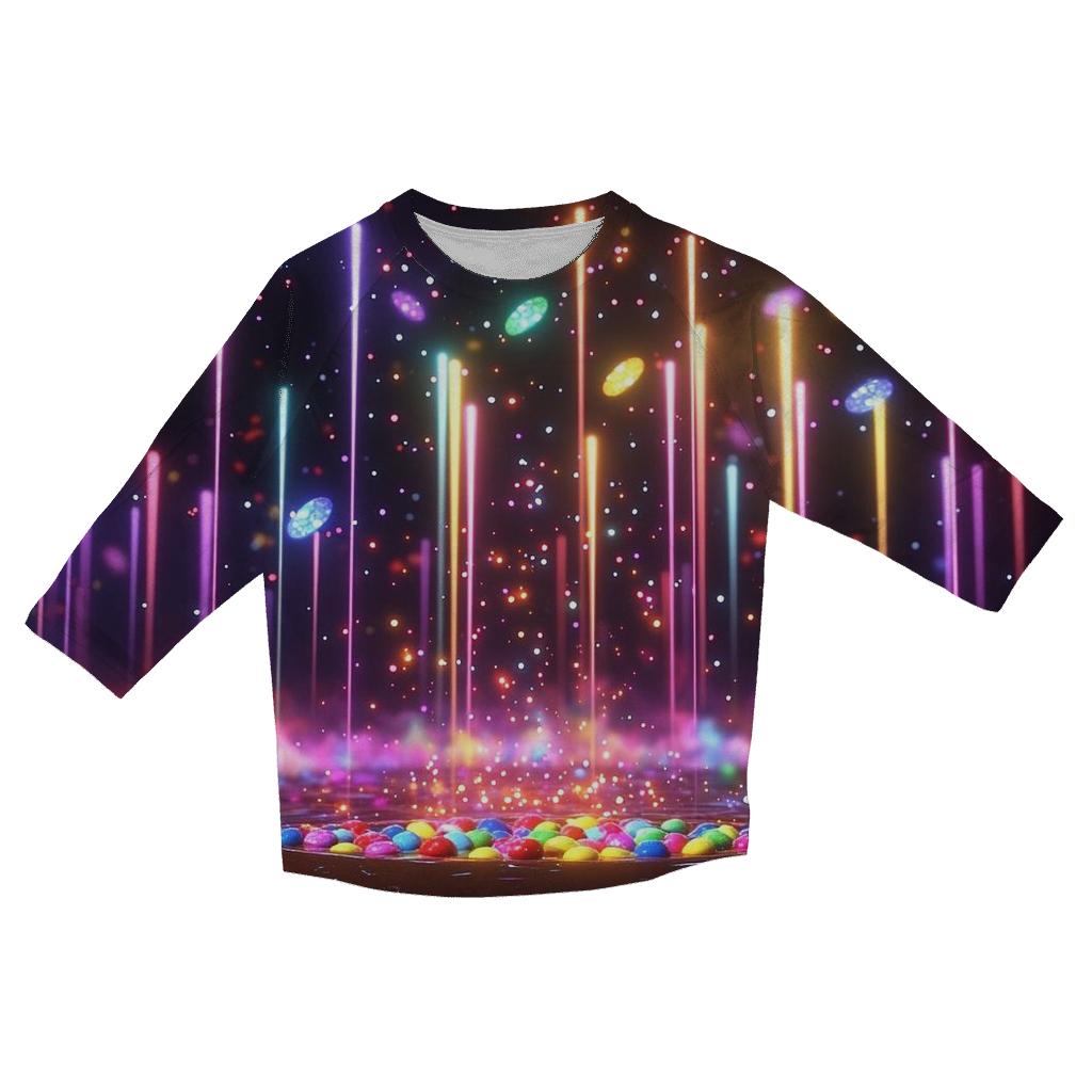 Skittles Meteor Shower casual three quarter sleeve shirts