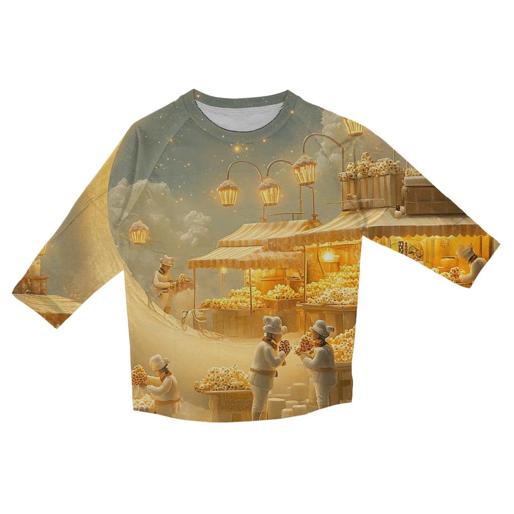 Marshmallow Moon Market custom 3/4 sleeve shirts