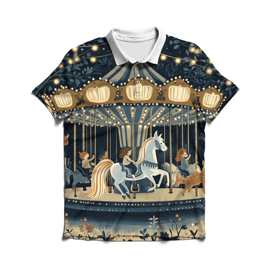 Haunted Carousel Evening premium cotton polo shirts