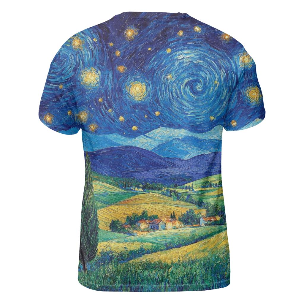 Van Gogh Inspired Starry Countryside creative print fashion shirts