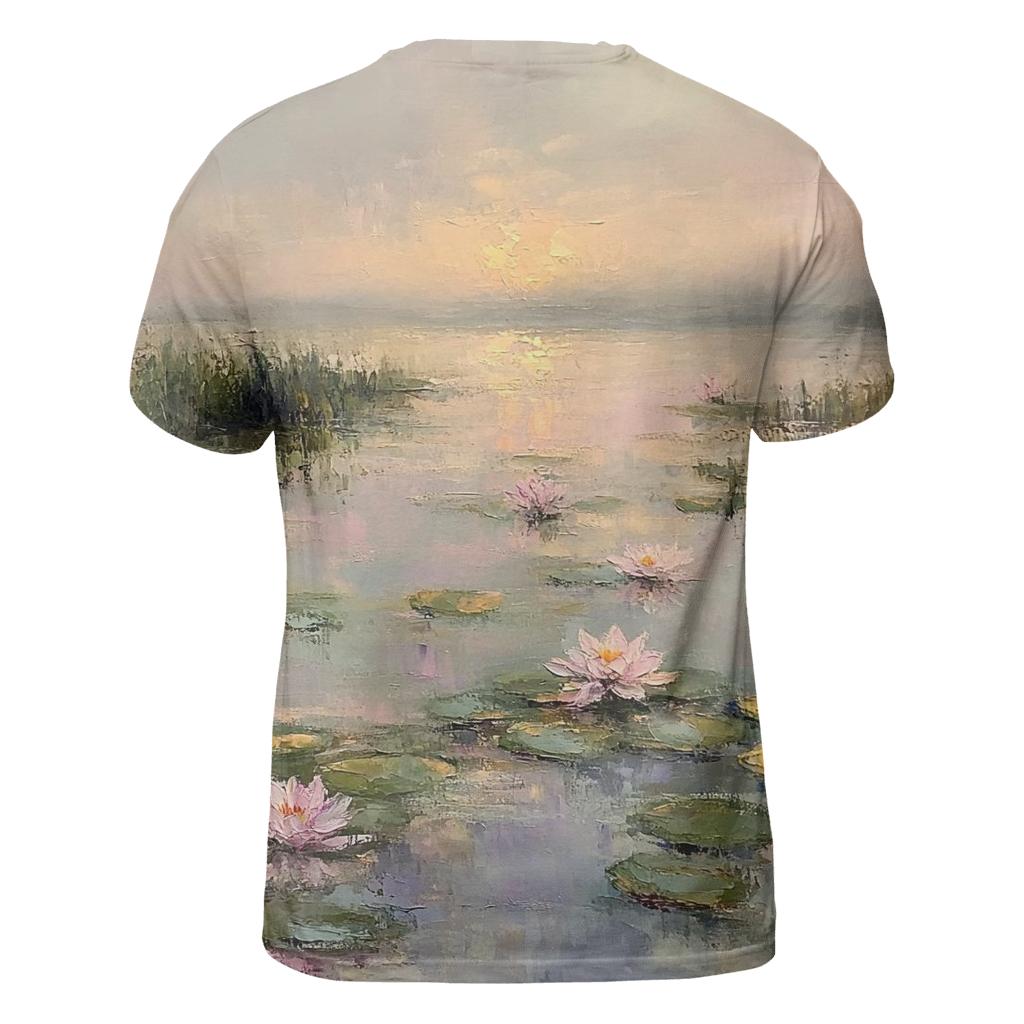 Monet Inspired Water Lilies At Dawn personalized full print shirts