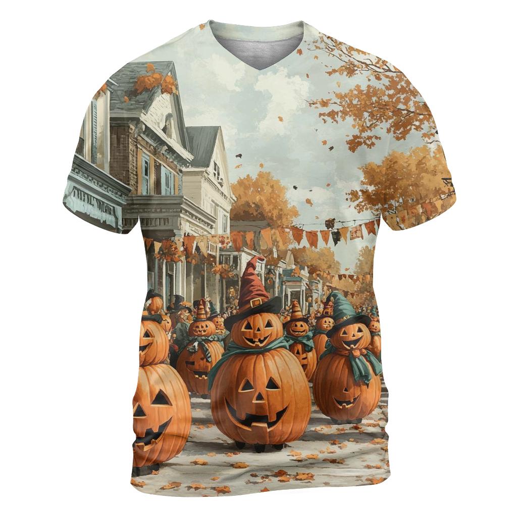 Pumpkin Parade On Main Spooky creative print fashion shirts