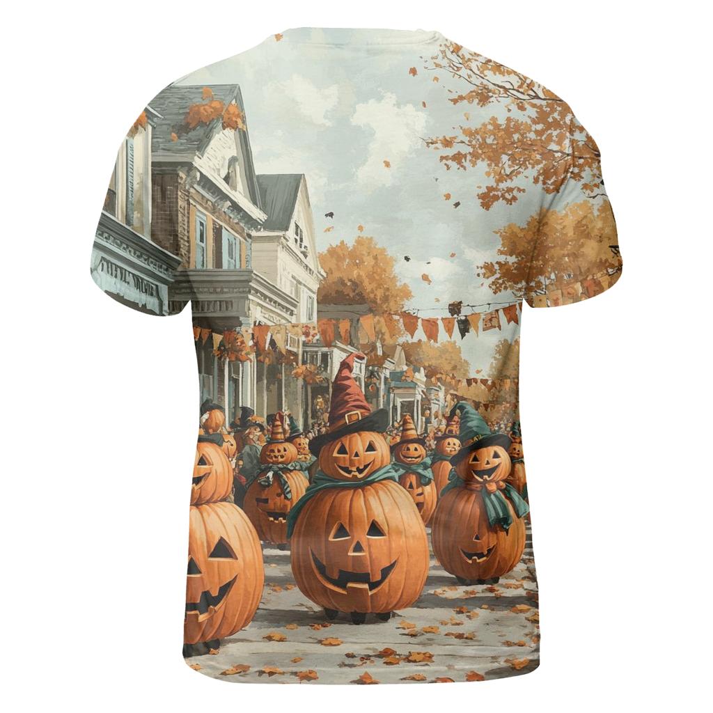 Pumpkin Parade On Main Spooky creative print fashion shirts
