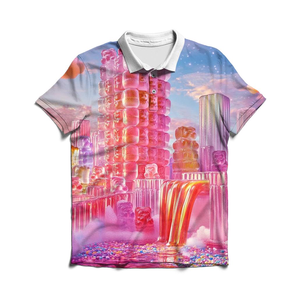 Rainbow Gummy Skyline stylish collar polo tees