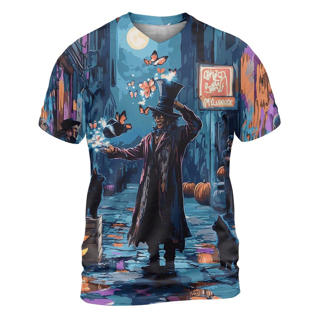 Street Magician In Haunted Alley designer pattern shirts