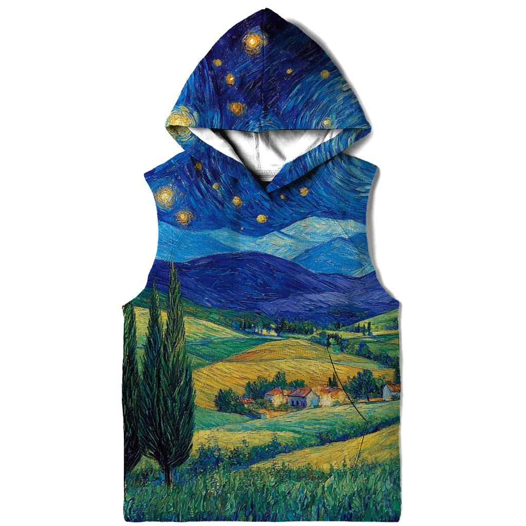Van Gogh Inspired Starry Countryside graphic hoodies