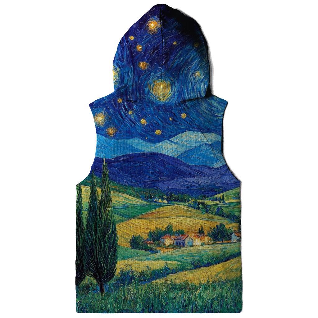 Van Gogh Inspired Starry Countryside graphic hoodies
