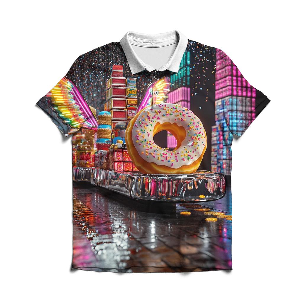 Neon Snack Parade branded logo polo shirts