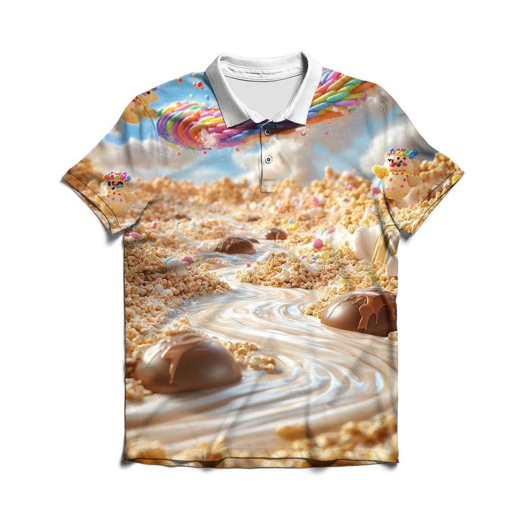 Sprinkle Storm Over Cereal Plains stylish collar polo tees
