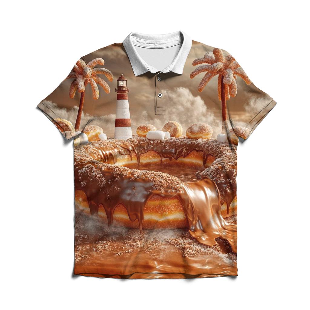 Chocolate Lava Donut Isle classic pique polos
