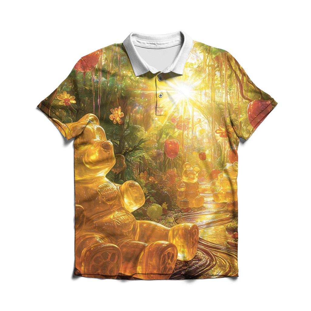 Gummy Bear Rainforest Rhapsody premium cotton polo shirts