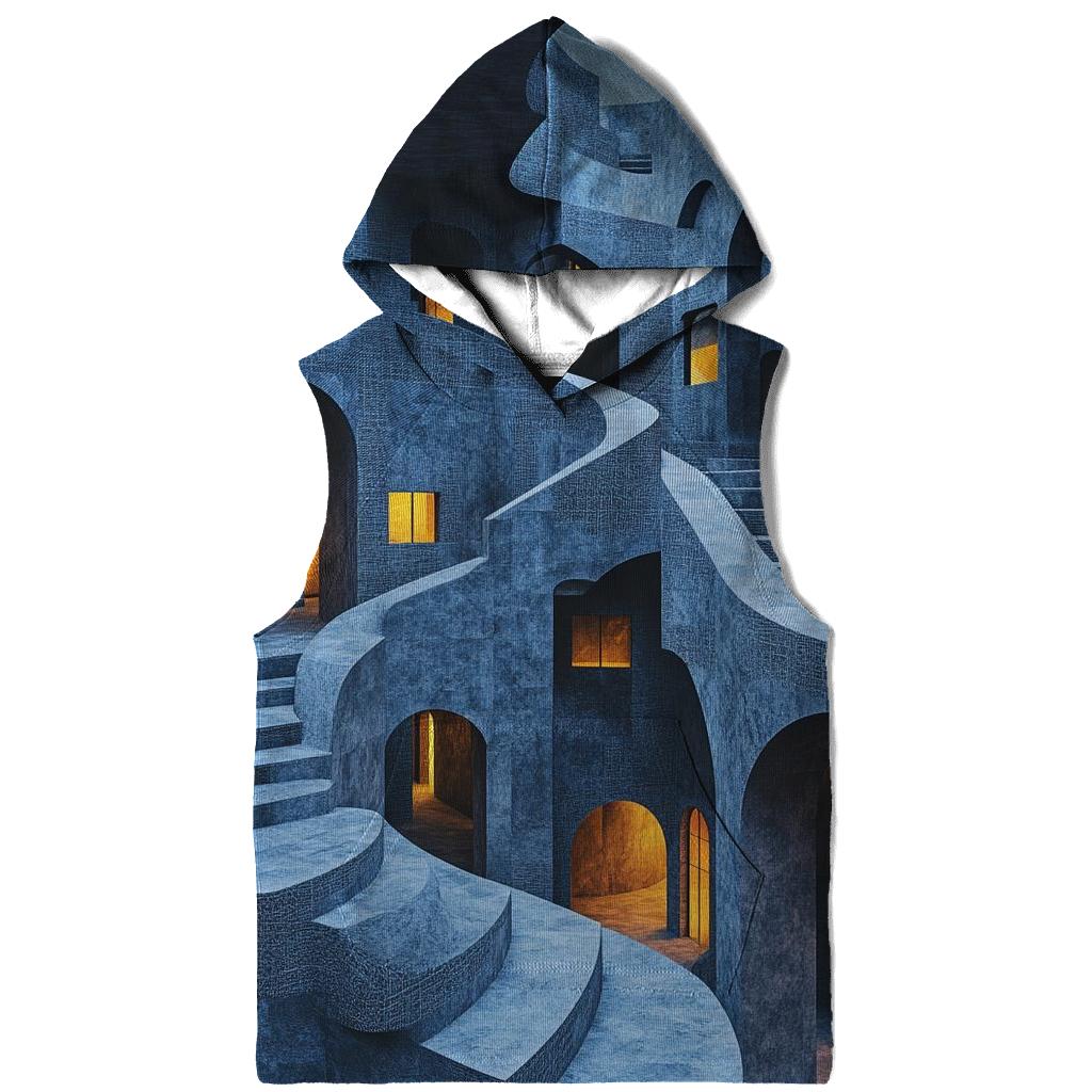 Escher Inspired Geometric Citylights graphic hoodies