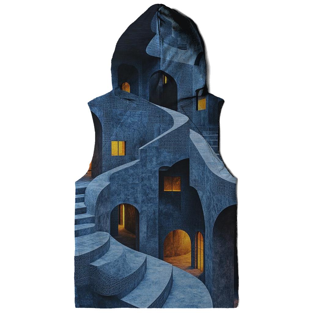 Escher Inspired Geometric Citylights graphic hoodies