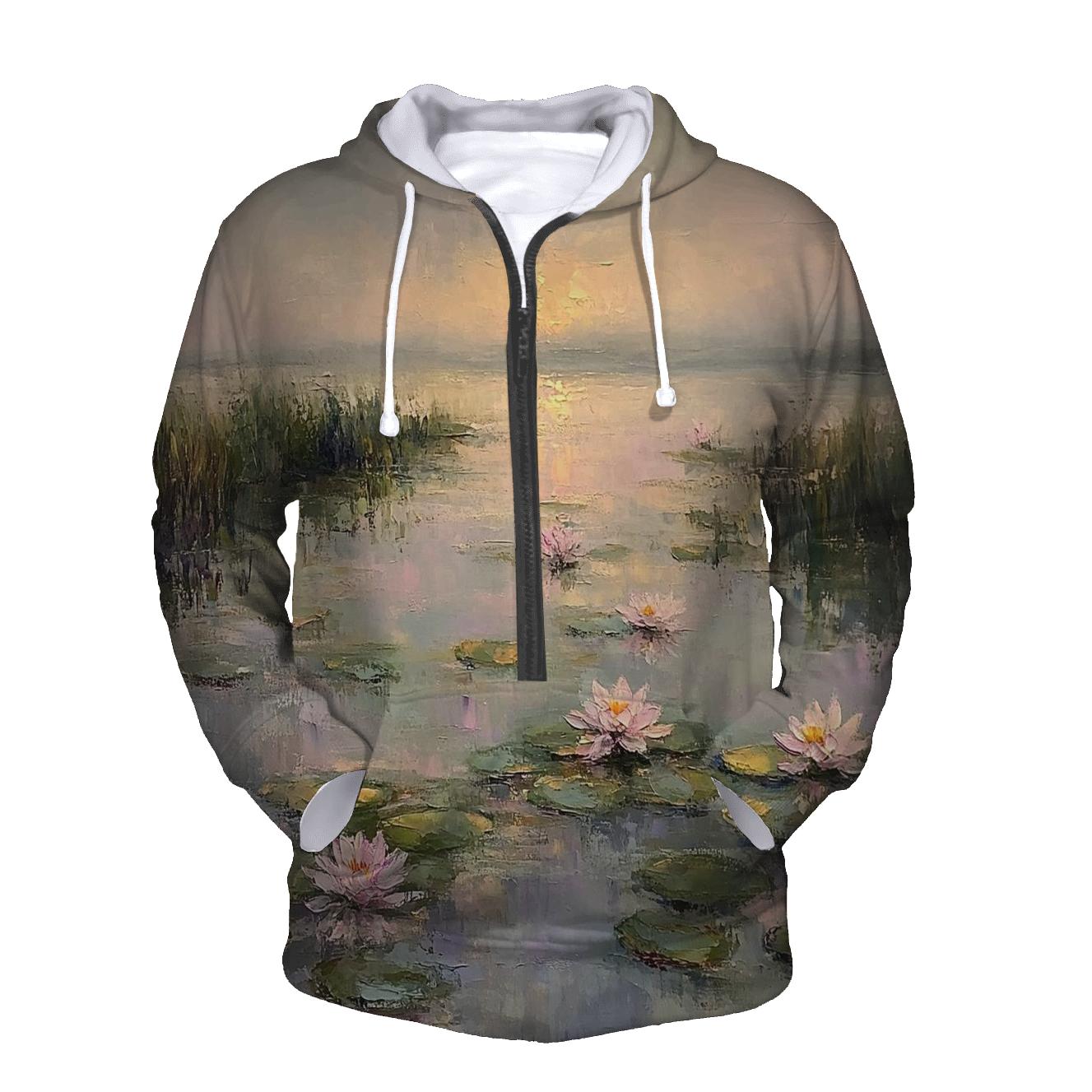 Monet Inspired Water Lilies At Dawn hoodie trends