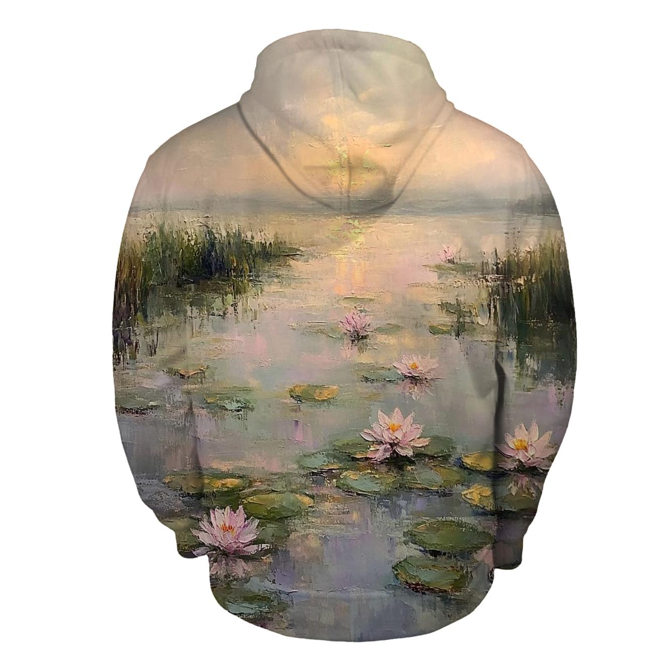 Monet Inspired Water Lilies At Dawn hoodie trends