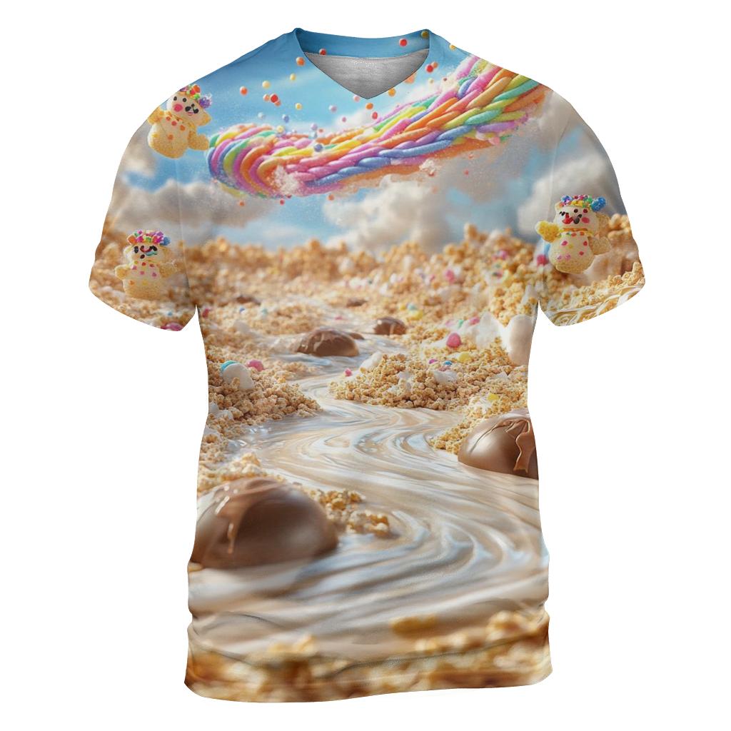 Sprinkle Storm Over Cereal Plains creative print fashion shirts