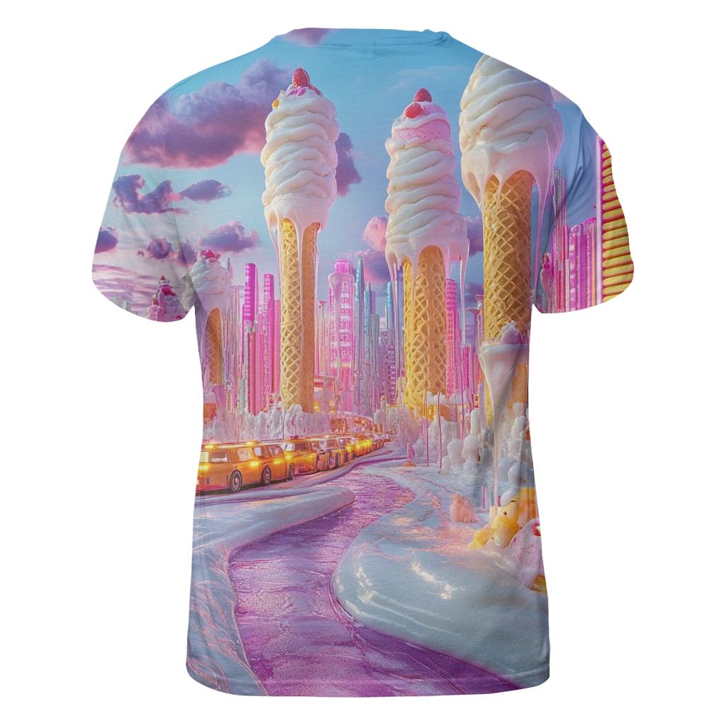 Neon Ice Cream Metropolis designer pattern shirts
