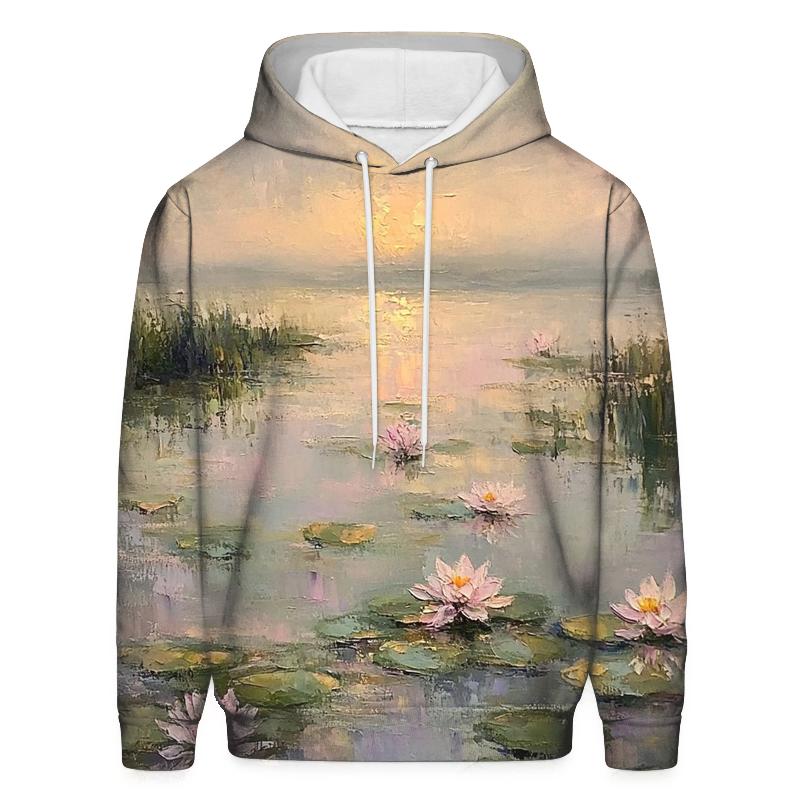 Monet Inspired Water Lilies At Dawn heavyweight hoodies
