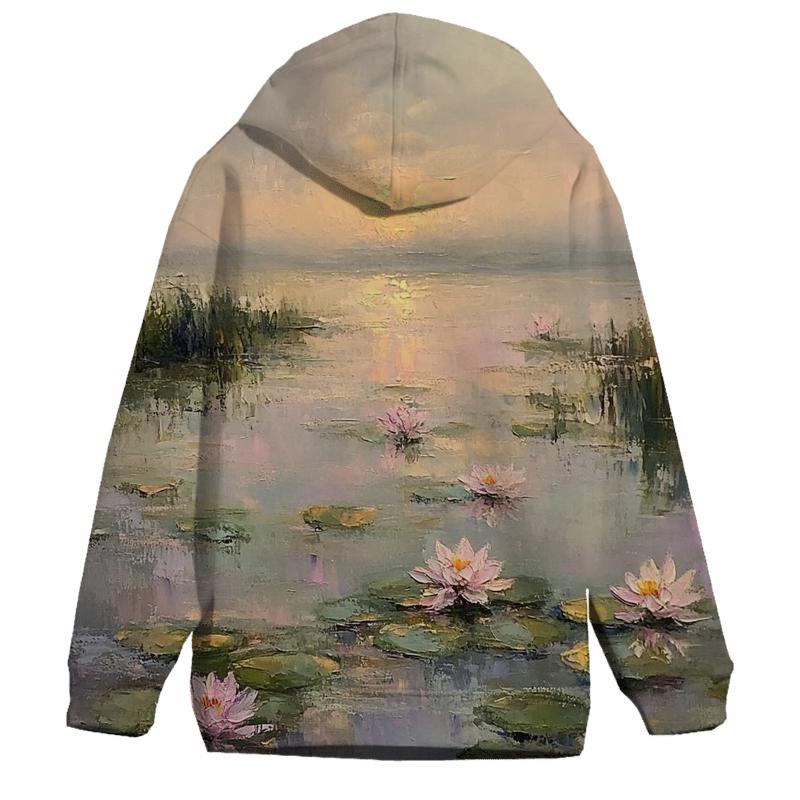 Monet Inspired Water Lilies At Dawn heavyweight hoodies