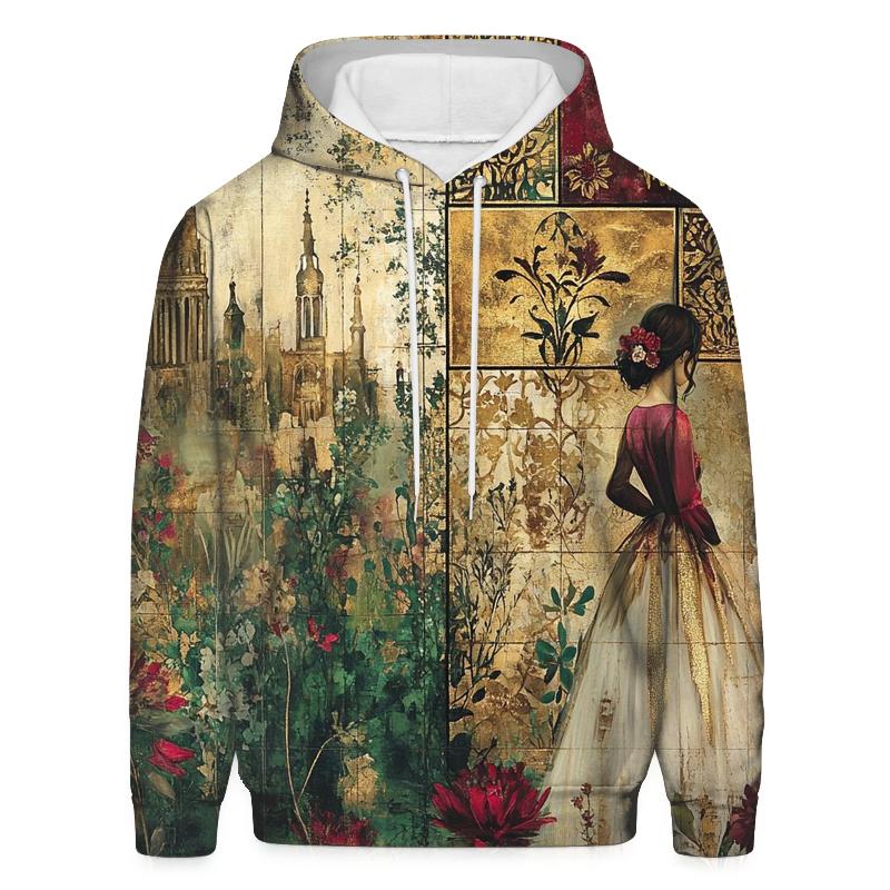 Klimt Inspired Golden Garden embroidered hoodies