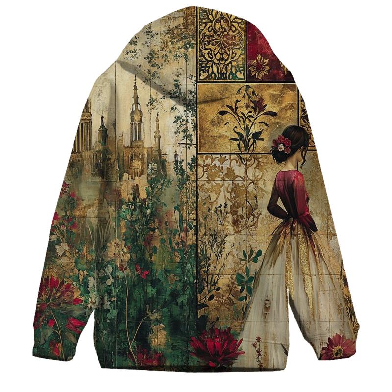Klimt Inspired Golden Garden embroidered hoodies