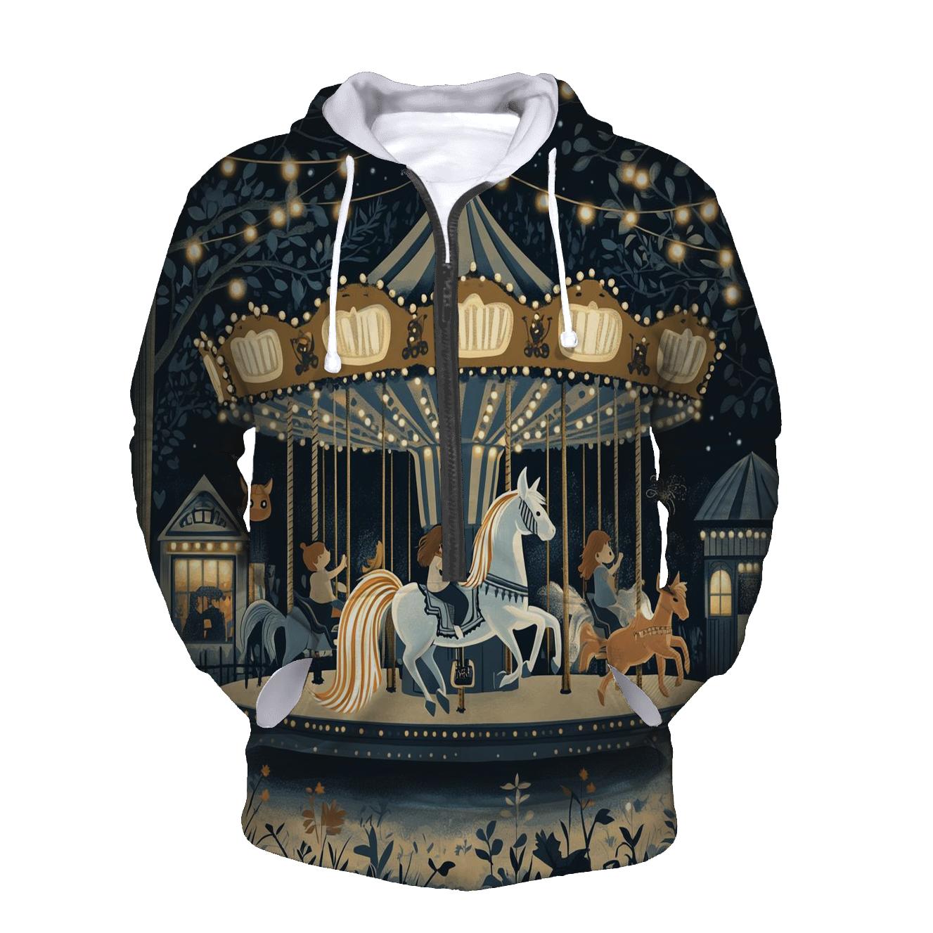 Haunted Carousel Evening designer hoodies