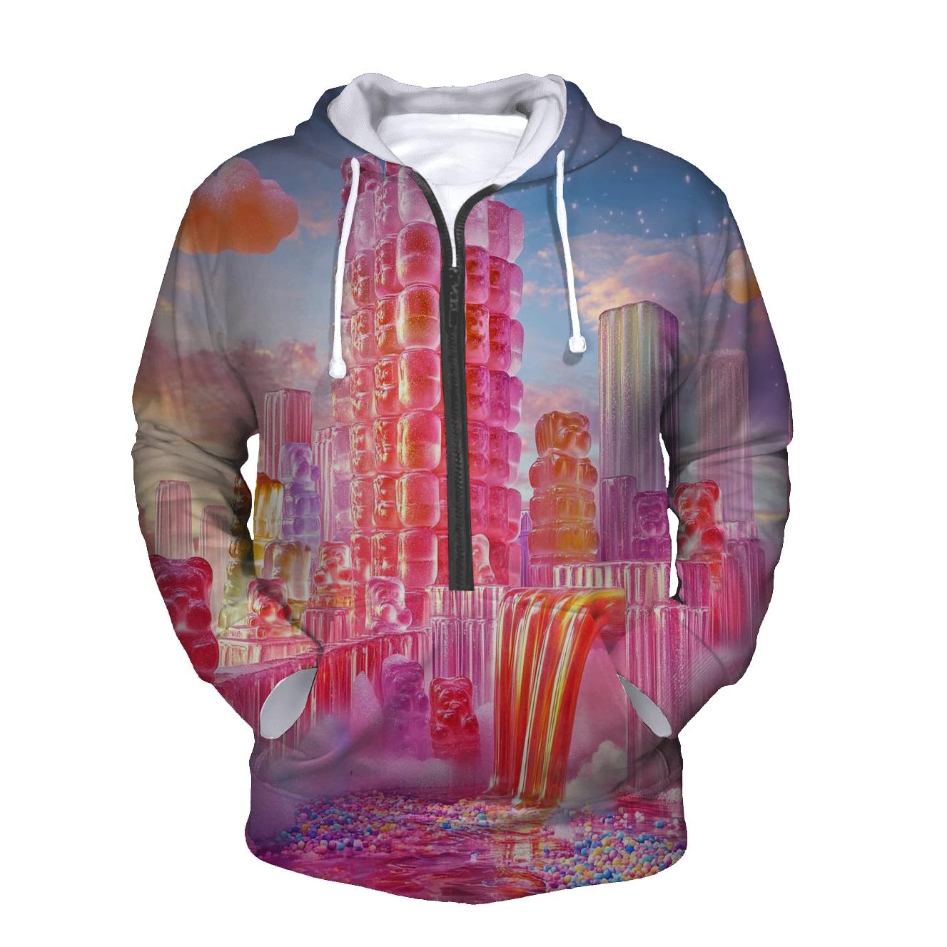 Rainbow Gummy Skyline embroidered hoodies