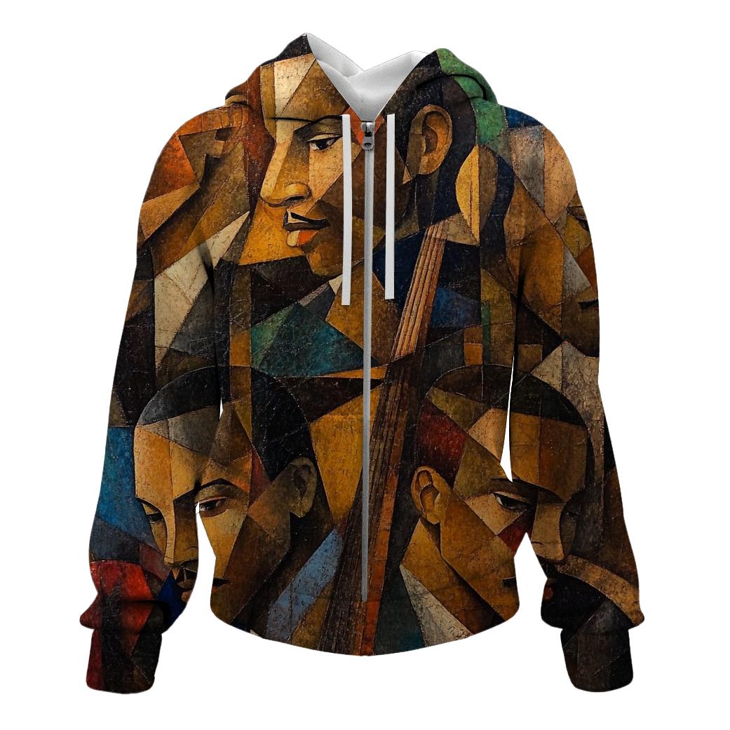 Picasso Inspired Abstract Musicians zip-up hoodies