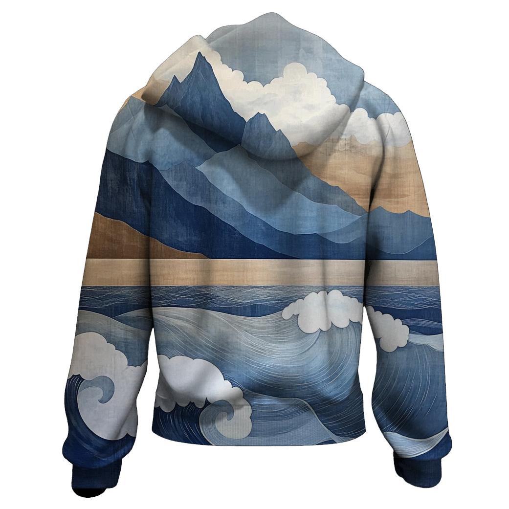 Hokusai Inspired Mountain Storm hoodies fashion