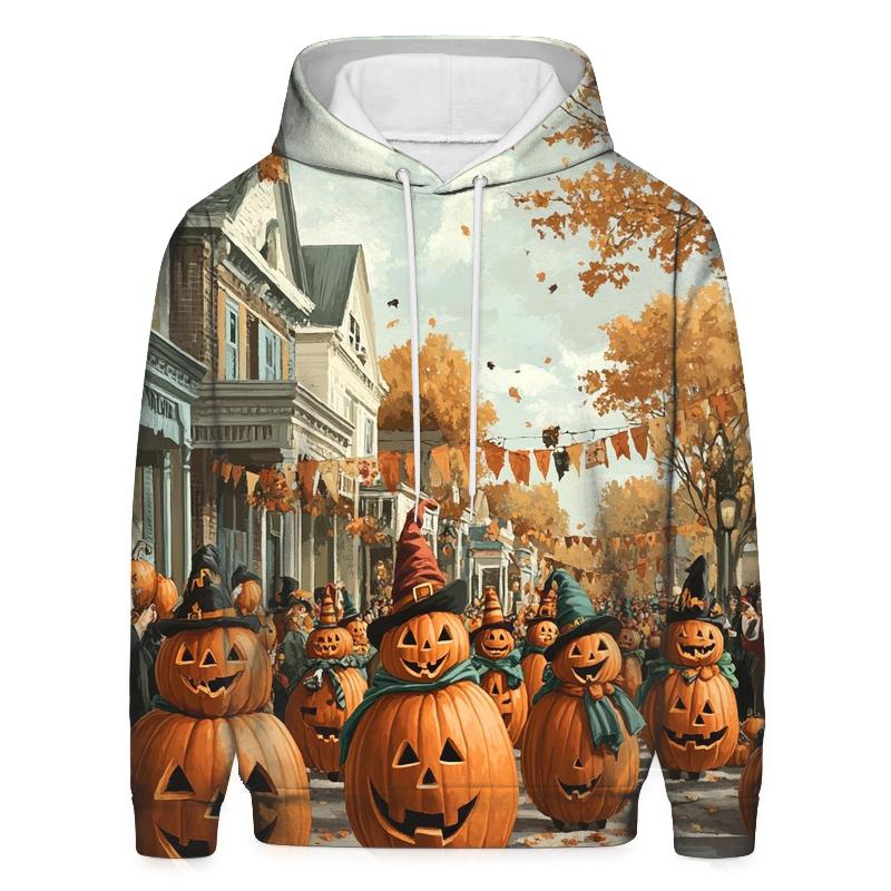 Pumpkin Parade On Main Spooky graphic hoodies