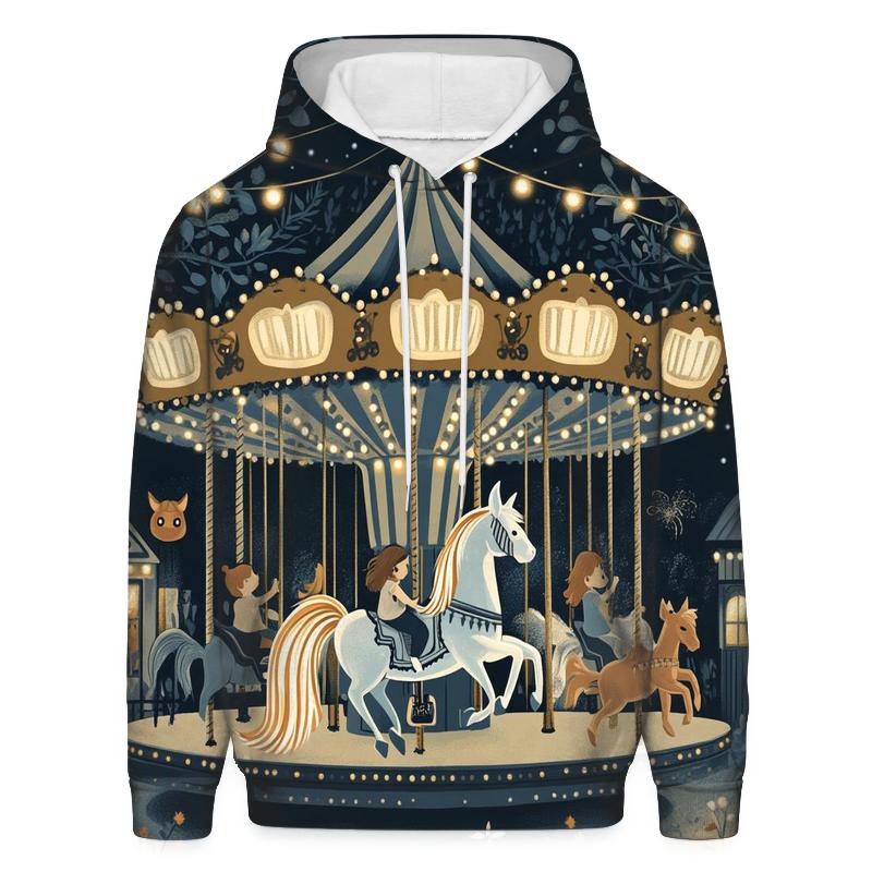 Haunted Carousel Evening printed hoodies