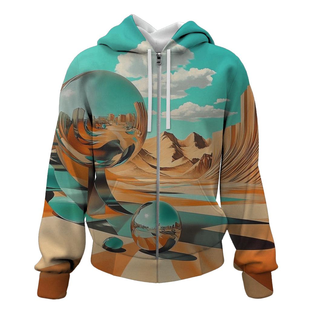 Dali Inspired Desert Dreams embroidered hoodies