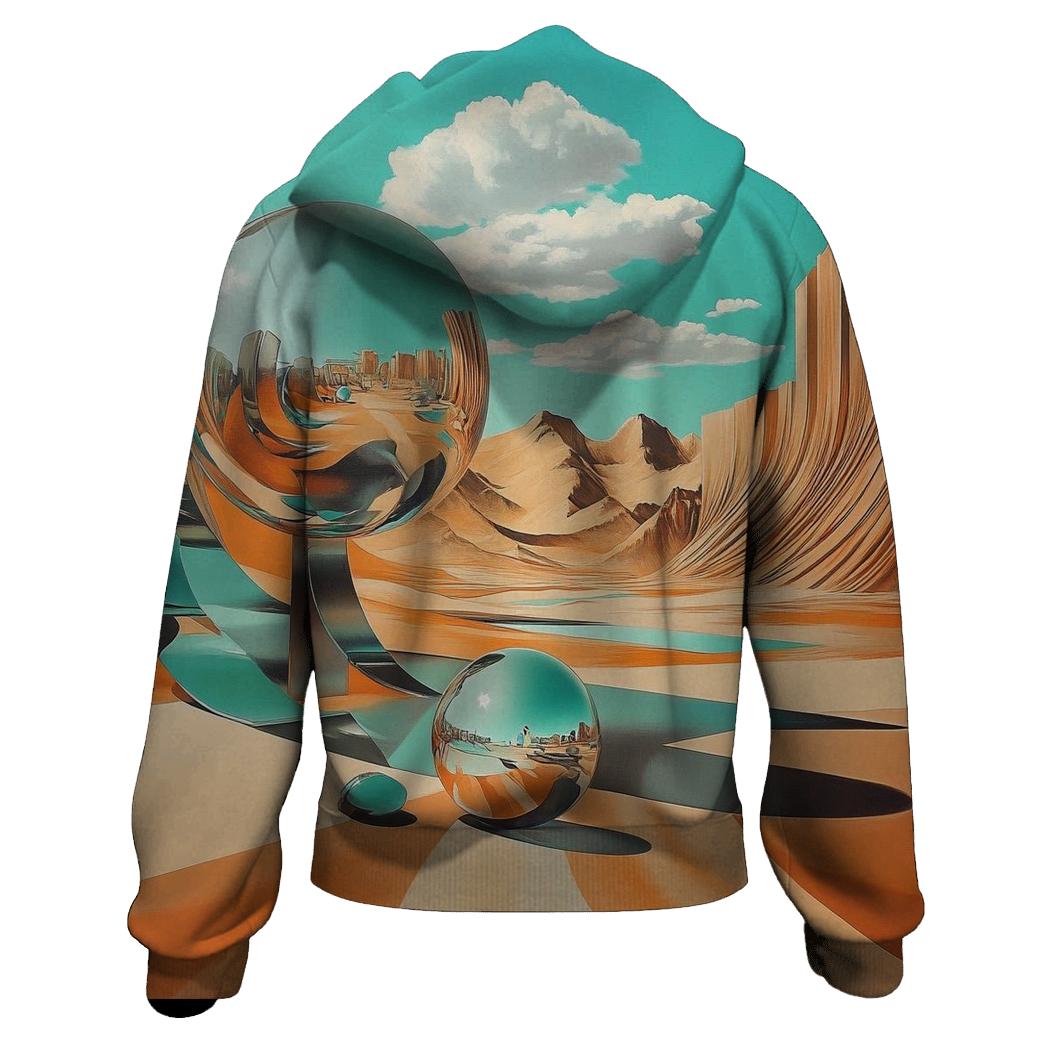 Dali Inspired Desert Dreams embroidered hoodies