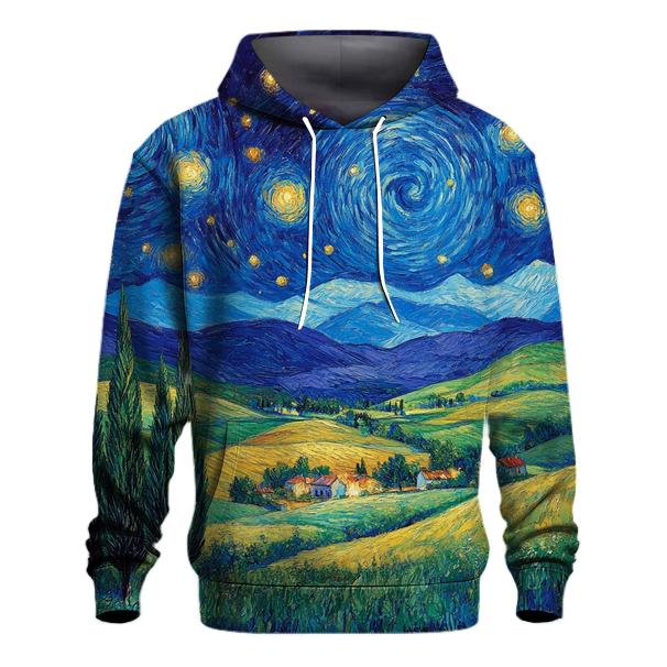 Van Gogh Inspired Starry Countryside hoodie designs